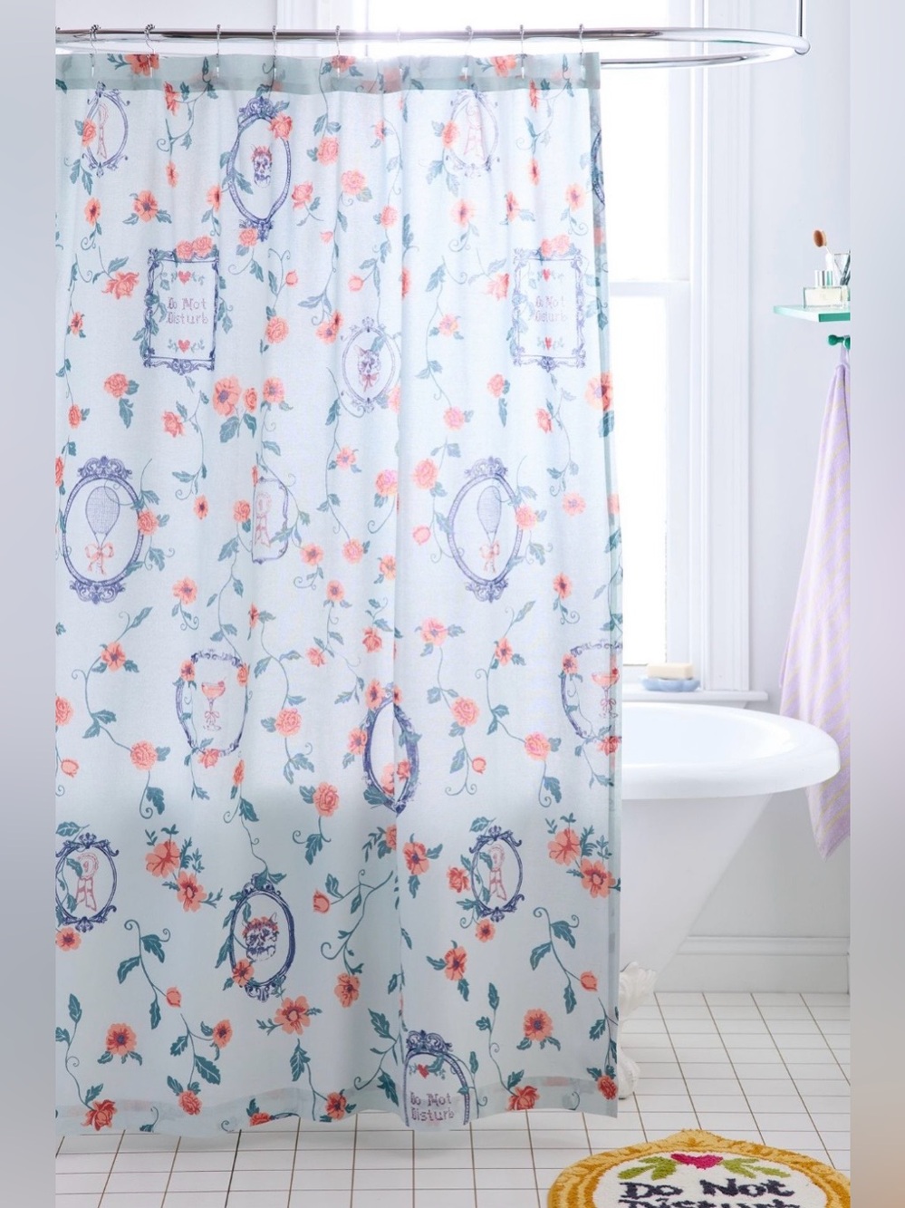 Urban Outfitters Finely Floral Frame Shower Curtain
